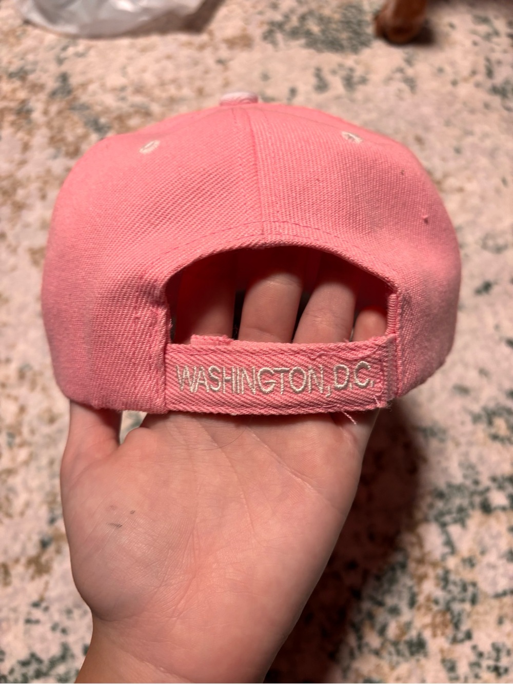 Pink Washington D.C Baseball Cap with Embroidered Lettering - Picture 3 of 5